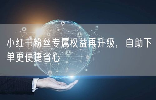 小红书粉丝专属权益再升级，自助下单更便捷省心