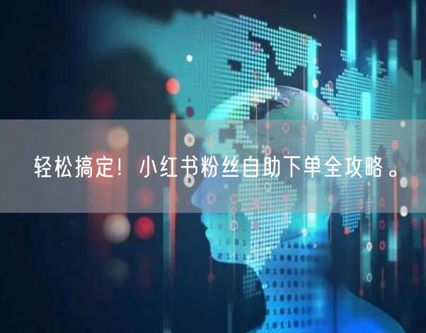 轻松搞定！小红书粉丝自助下单全攻略。