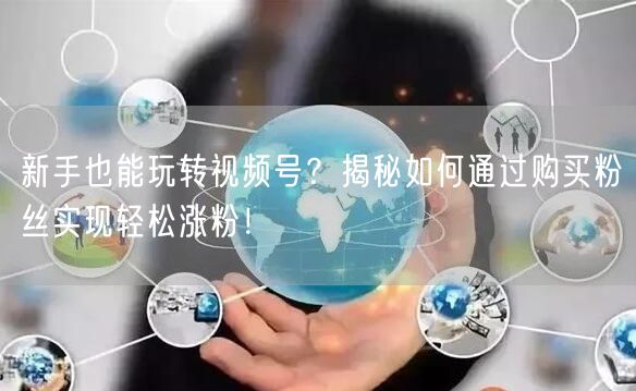 新手也能玩转视频号？揭秘如何通过购买粉丝实现轻松涨粉！