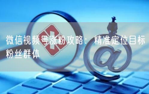 微信视频号涨粉攻略：精准定位目标粉丝群体