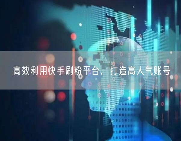 高效利用快手刷粉平台，打造高人气账号