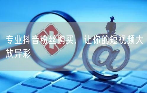 专业抖音粉丝购买，让你的短视频大放异彩