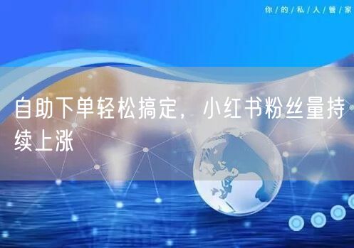 自助下单轻松搞定，小红书粉丝量持续上涨