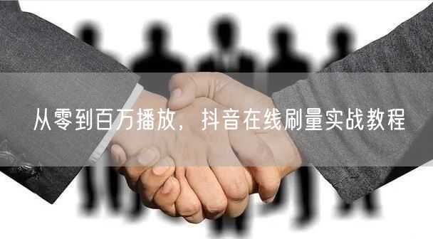 从零到百万播放，抖音在线刷量实战教程