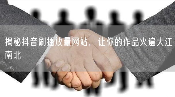 揭秘抖音刷播放量网站，让你的作品火遍大江南北