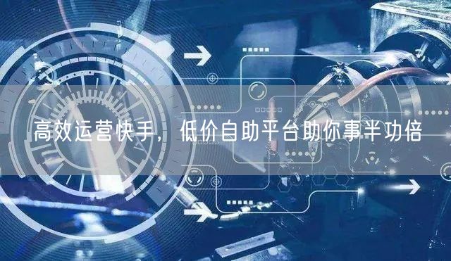 高效运营快手，低价自助平台助你事半功倍