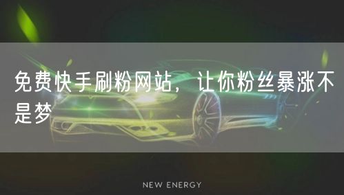 免费快手刷粉网站，让你粉丝暴涨不是梦
