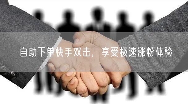 自助下单快手双击，享受极速涨粉体验
