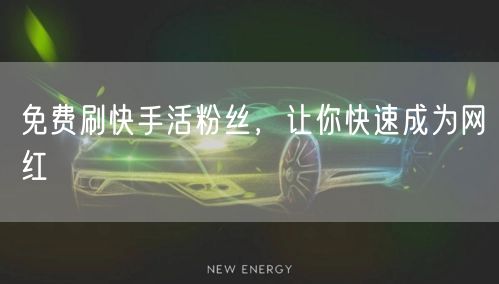 免费刷快手活粉丝，让你快速成为网红