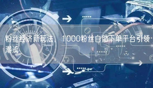 粉丝经济新玩法，1000粉丝自助下单平台引领潮流