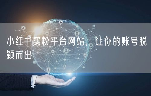 小红书买粉平台网站，让你的账号脱颖而出