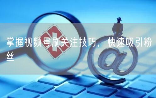掌握视频号刷关注技巧，快速吸引粉丝