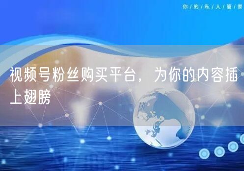 视频号粉丝购买平台，为你的内容插上翅膀