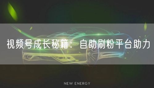 视频号成长秘籍：自助刷粉平台助力