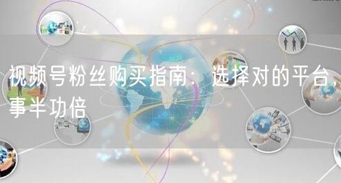 视频号粉丝购买指南：选择对的平台，事半功倍