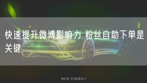 快速提升微博影响力 粉丝自助下单是关键