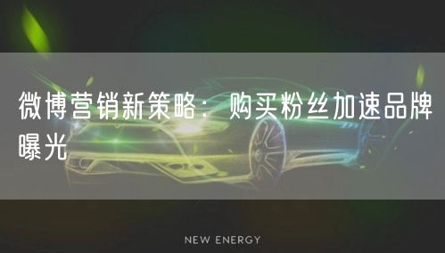 微博营销新策略：购买粉丝加速品牌曝光