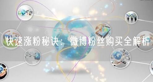 快速涨粉秘诀：微博粉丝购买全解析