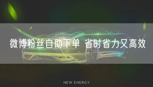 微博粉丝自助下单 省时省力又高效