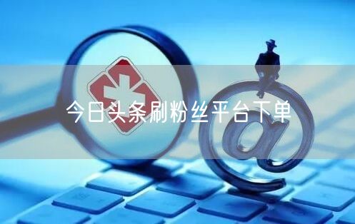 今日头条刷粉丝平台下单