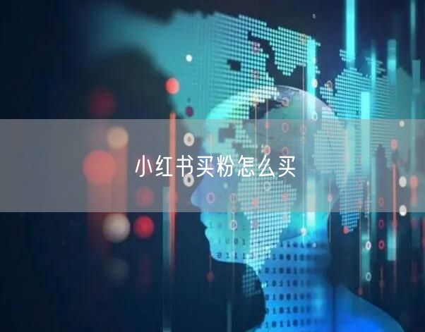 小红书买粉怎么买