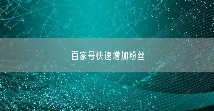 百家号快速增加粉丝