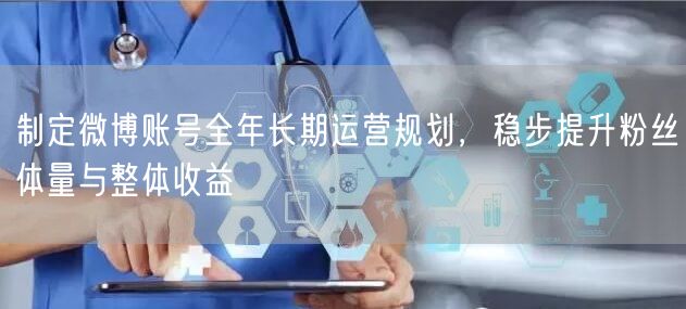 制定微博账号全年长期运营规划，稳步提升粉丝体量与整体收益