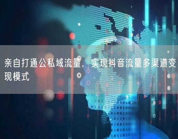 亲自打通公私域流量，实现抖音流量多渠道变现模式
