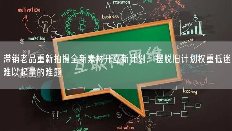 滞销老品重新拍摄全新素材开立新计划，摆脱旧计划权重低迷难以起量的难题