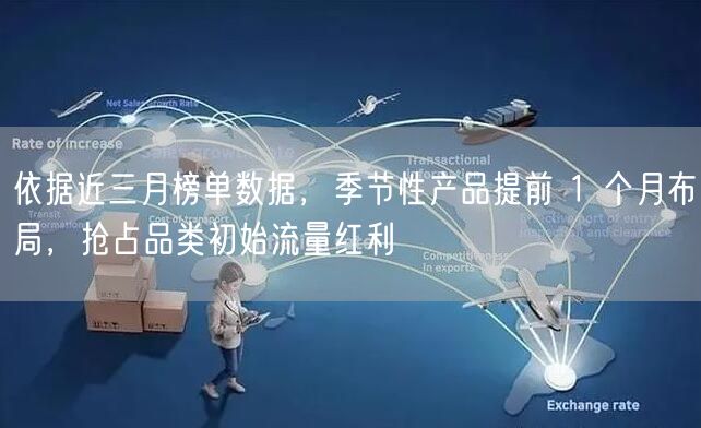 依据近三月榜单数据，季节性产品提前 1 个月布局，抢占品类初始流量红利